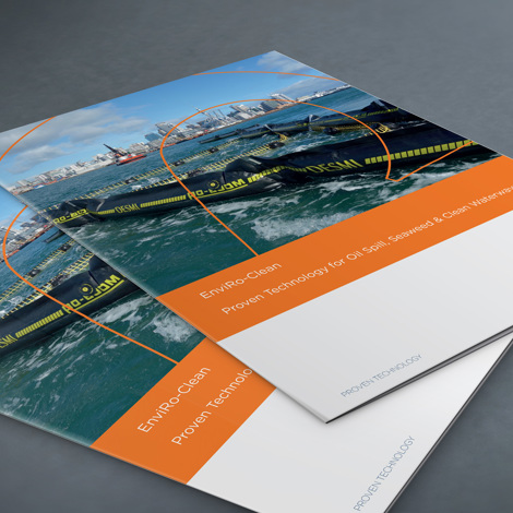DESMI brochure showcasing Enviro-Clean technology for oil spill and waterway cleaning.